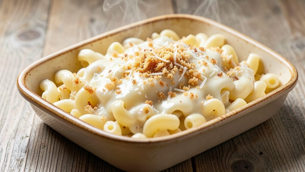 Annie's White Cheddar Mac and Cheese Copycat Recipe: Crispy Breadcrumbs Over Ultra Creamy Swirls