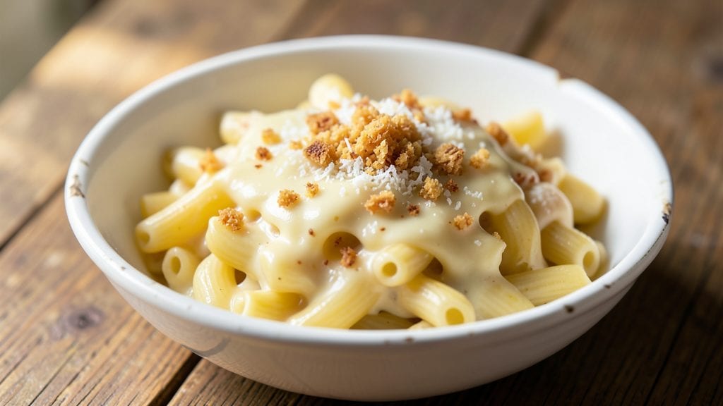 Campbell's White Cheddar Mac and Cheese Recipe: Crispy Breadcrumbs Over Melty Pull-Apart Magic
