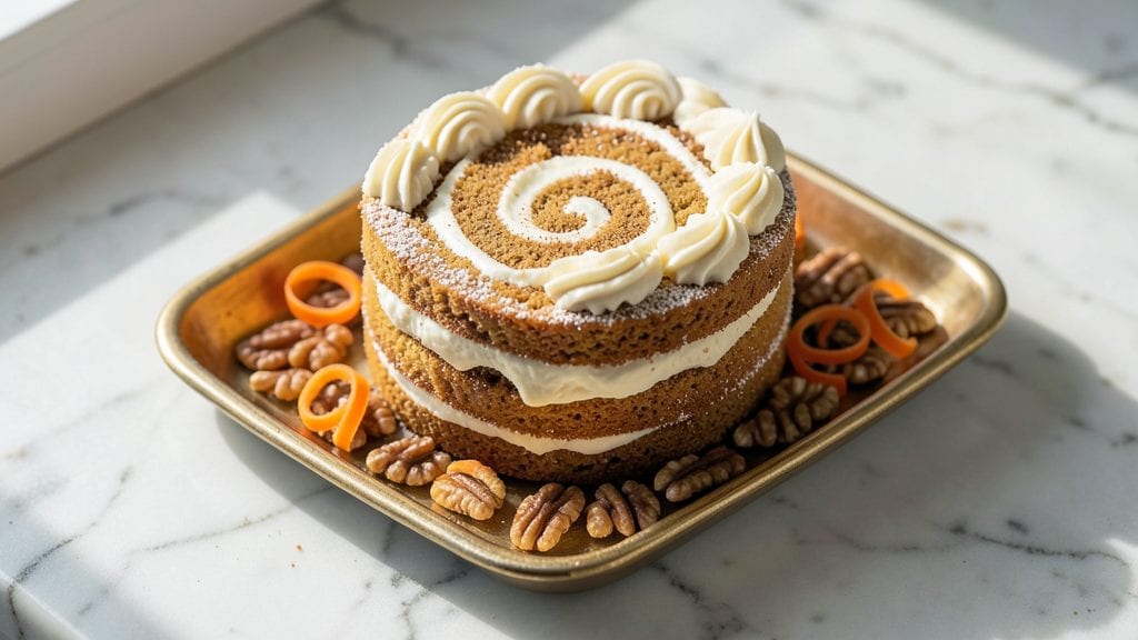Carrot Cake Roll With Cream Cheese Frosting Filling Recipe: Swirled Cheesecake Magic in One Pan