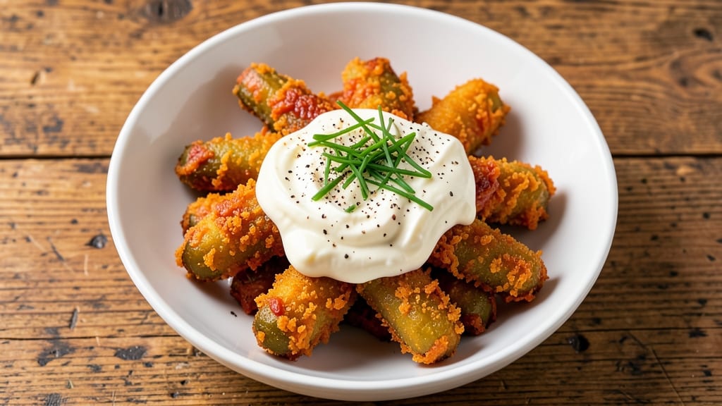 Deep Fried Pickles With Cream Cheese Recipe: Crunchy Bites and Tangy Drizzle Magic