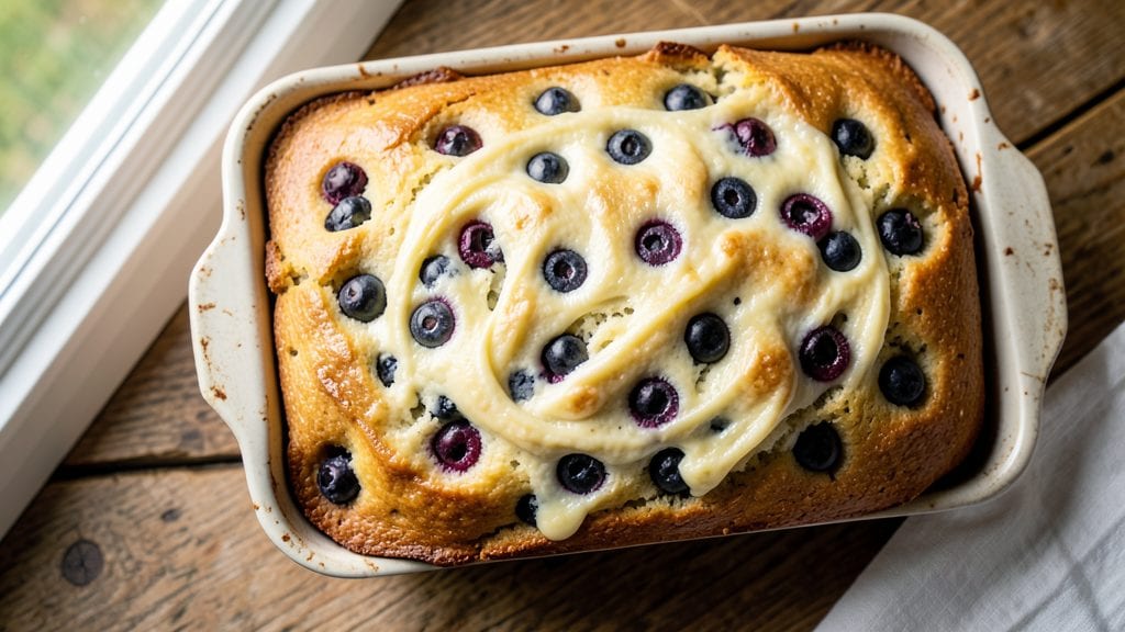 Old Fashioned Blueberry Cream Cheese Loaf Recipe: Buttery Crust with Juicy Fruit Swirls