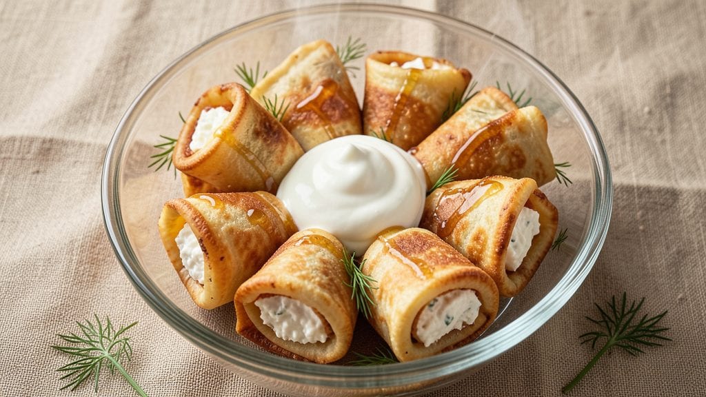 Old Fashioned Cheese Blintz Recipe: Fluffy Pancake Rolls Stuffed With Cream Cheese and Berries