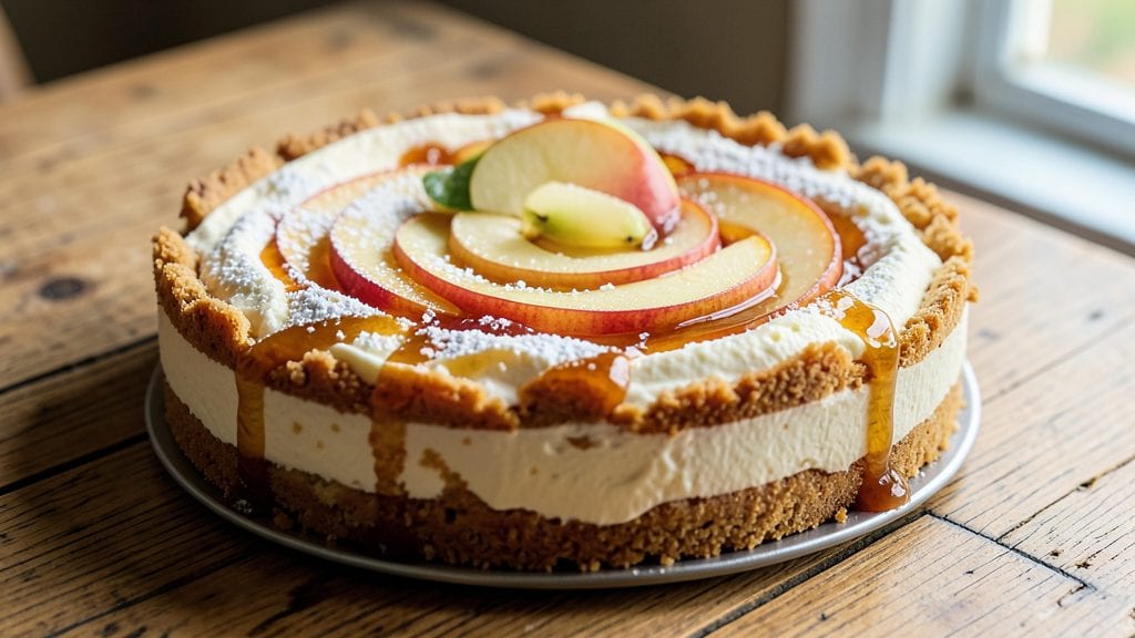 Philadelphia Cream Cheese Apple Cheesecake Recipe: Spiced Apple Filling in Buttery Crust