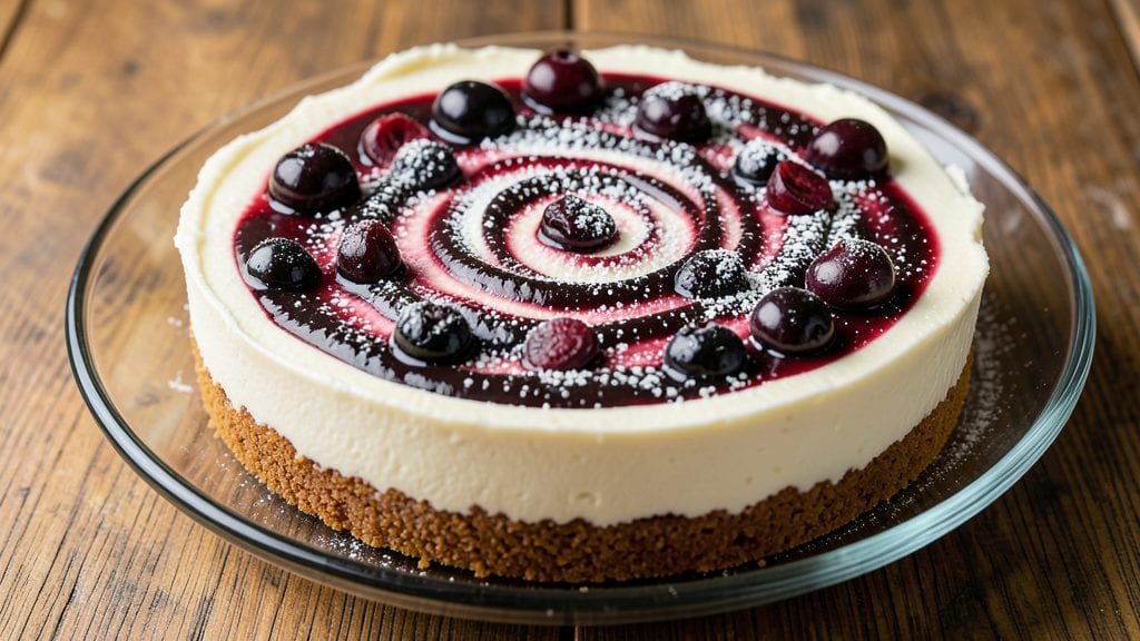 Philadelphia Cream Cheese Black Forest Cheesecake Recipe: Dark Chocolate Swirls and Crispy Graham Crust