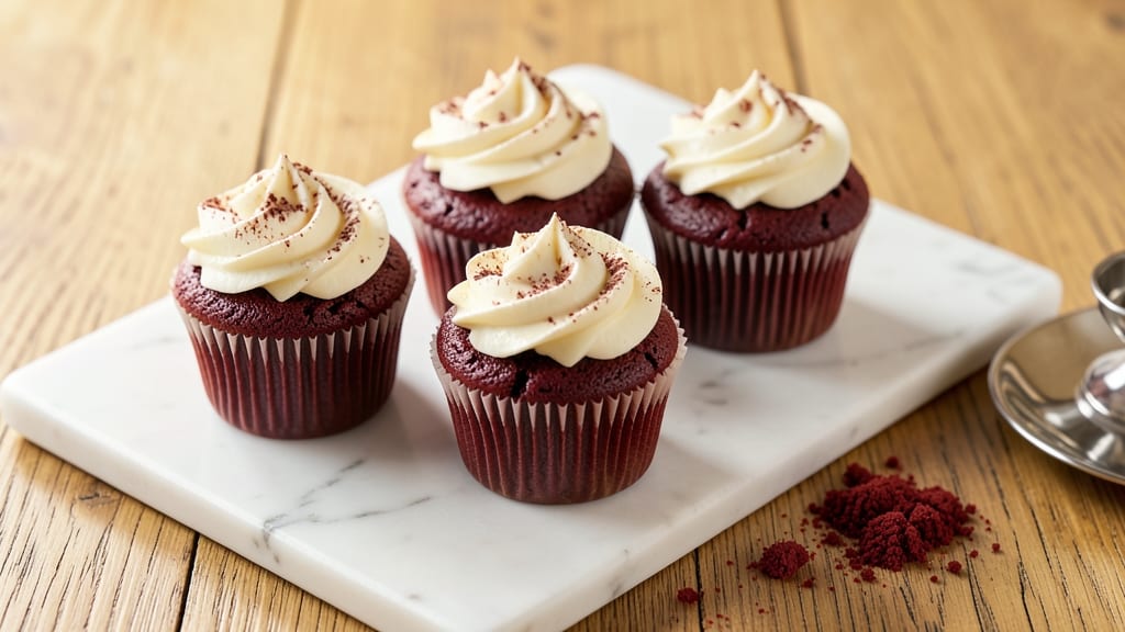Red Velvet Cupcakes and Cream Cheese Frosting Recipe: Bold Red Swirls and Tangy Cream Cheese Magic